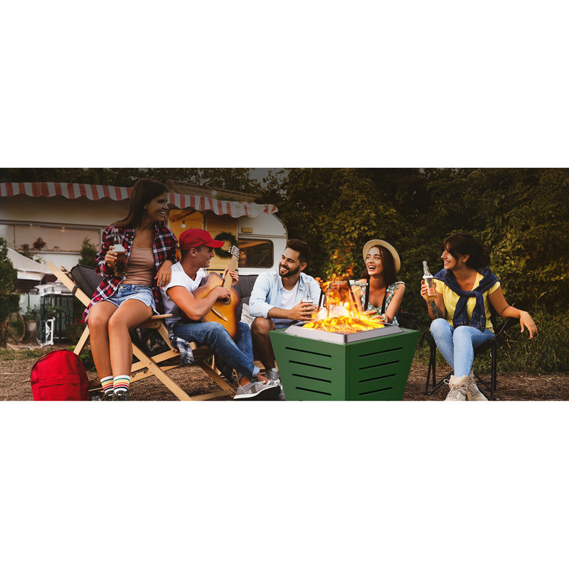Stainless Steel Smokeless Fire Pit 20 Inch, Portable Outdoor Fireplace With Ash Tray, Handles, - Efficient Heating, Finish Tray And Handles Combustion, Smooth Surface