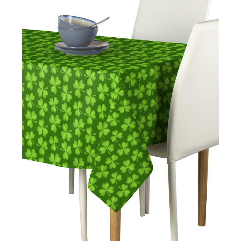 Esquibel Lucky Clovers Tablecloth, 104" L x 60" W