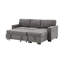 Canapé-lit modulaire réversible en tissu gris foncé 86,5 po avec 2 tiroirs et 2 ports USB Estelle