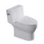 Toilette monobloc en céramique, avec chasse d'eau et siège moelleux