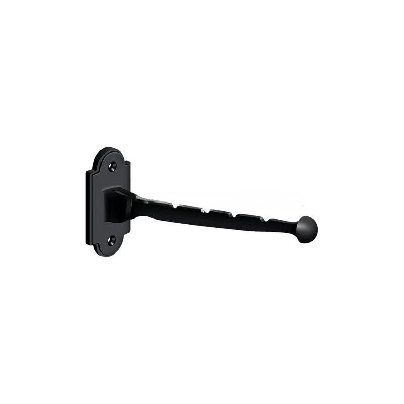 Crochet de valet, projection de 7 po en peinture noire, Noir