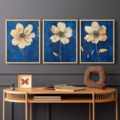 Floral Study  Series  XXIII  -Set Of 3 Framed Giclee Prints -Ready to Hang