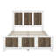 Lit plateforme contemporain en bois de style campagnard avec bandes décoratives en bois-80021526-80021527