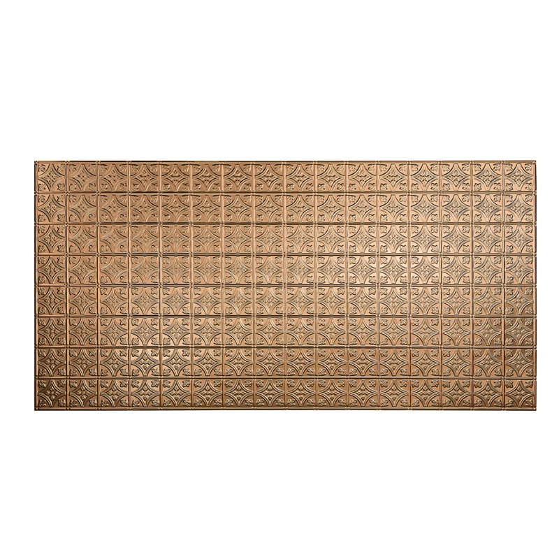 FASÄDE Traditional Style/Pattern 1 Decorative Vinyl 4'X8' Wall Panel, Polished Copper