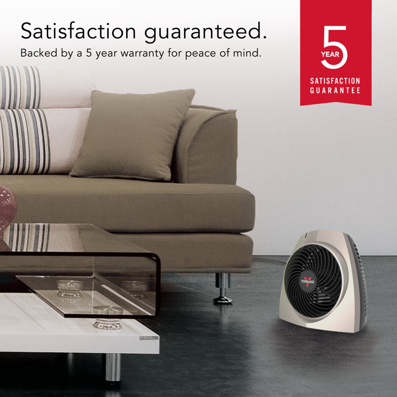 VH200 1500 W Electric Fan Heater – Compact Whole Room Heating with Cool-Touch Exterior and Vortex Airflow, White/Black