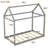 Twin Size Wooden House Bed, Gray