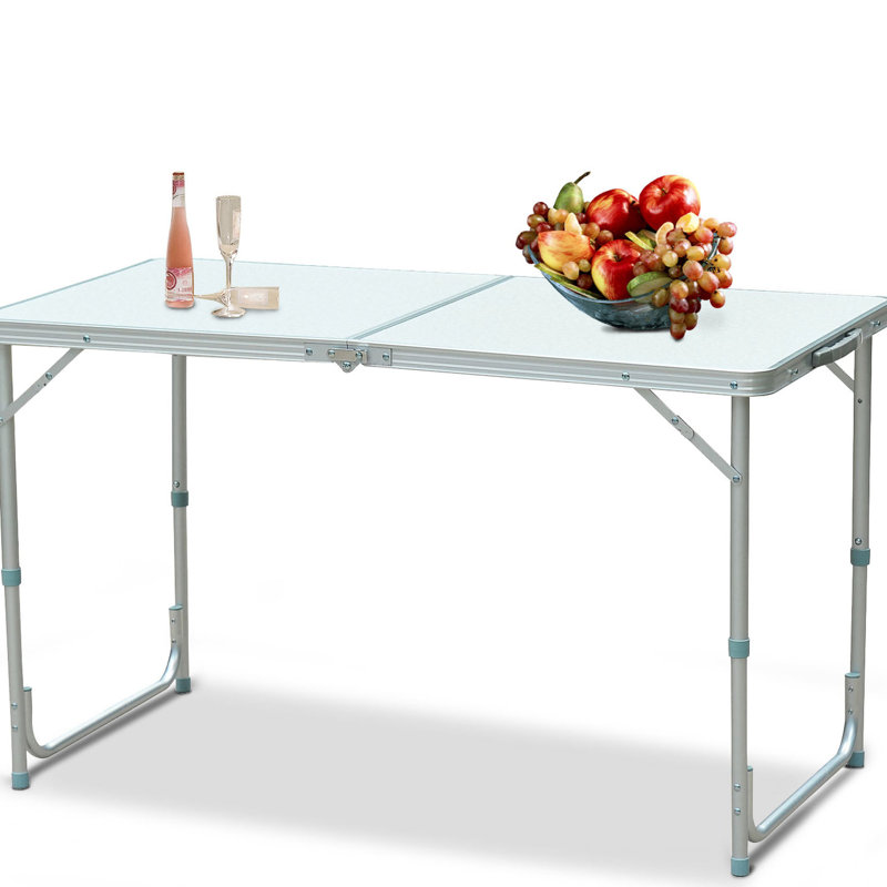 Table de camping pliante portative 47 po - Hauteur réglable, légère, pour pique-nique, camping, travaux de garage, maison, pique-nique
