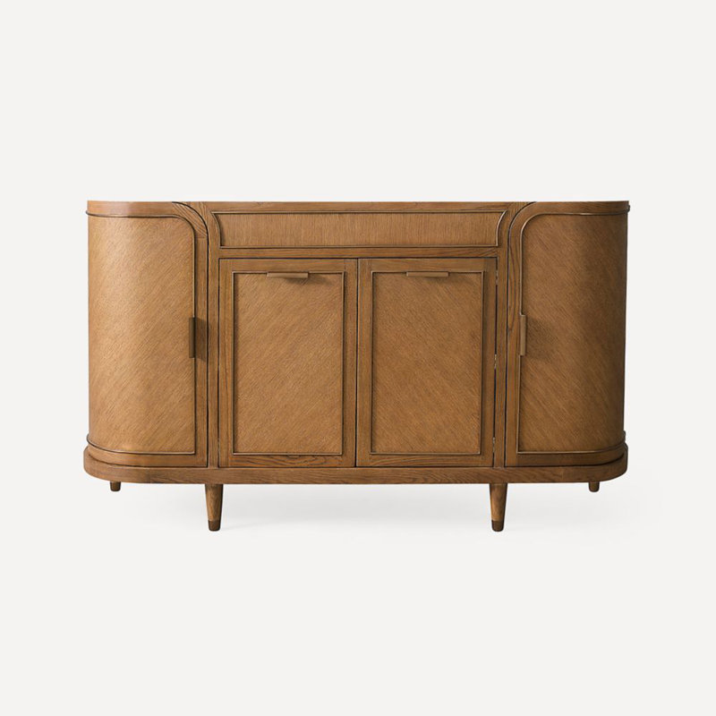 Rosebrook 55.75" Single Bathroom Vanity Base Only, Light Oak/Aged Brass