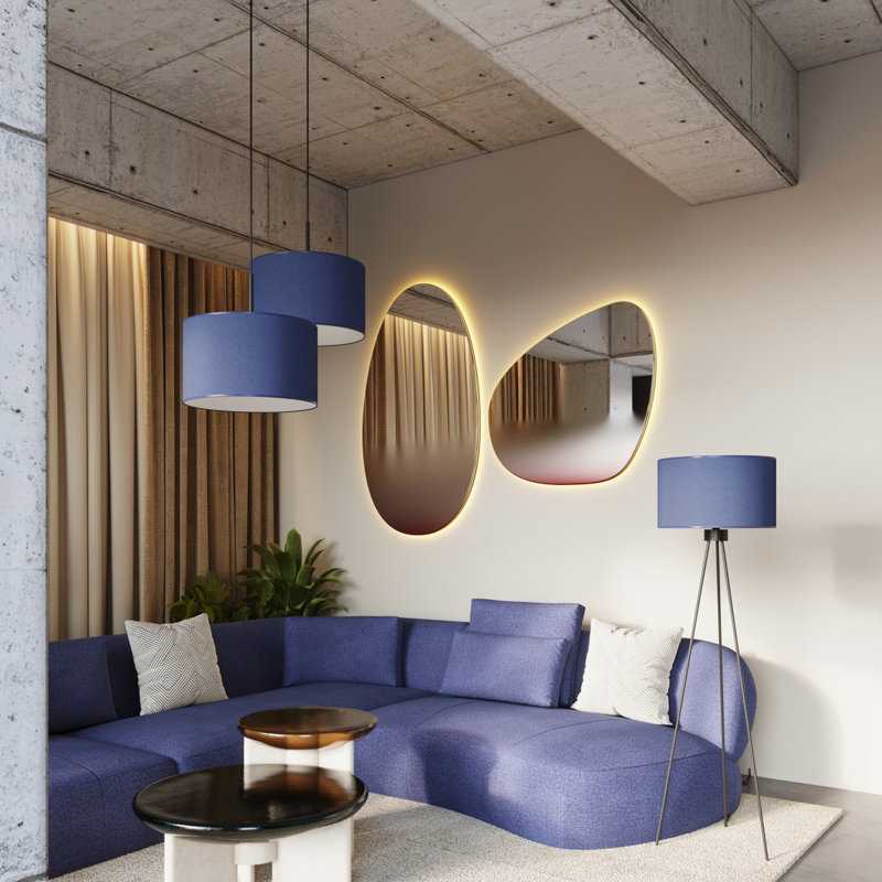 Pendant lamp NEVIA beige, Navy Blue/Black
