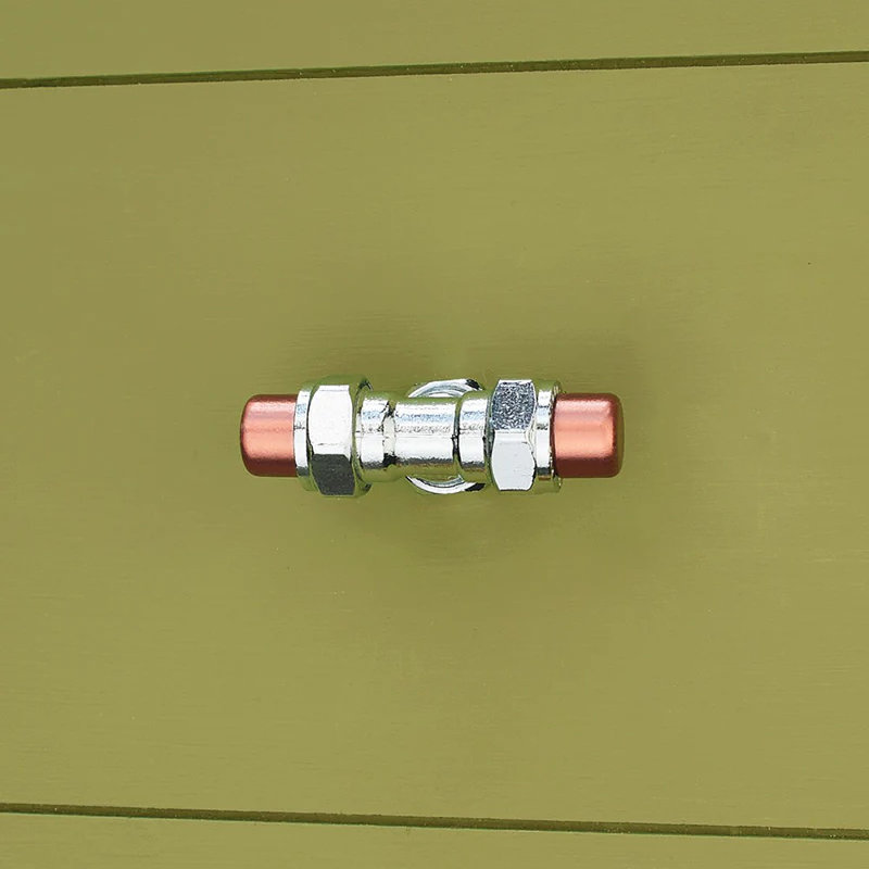 Chrome And Copper Knob - T-Shaped