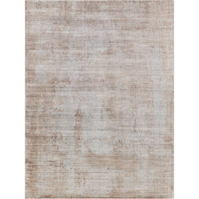 Stone Wash Gazni Abstract Area Rug in Silver, Rectangle 8' x 10'