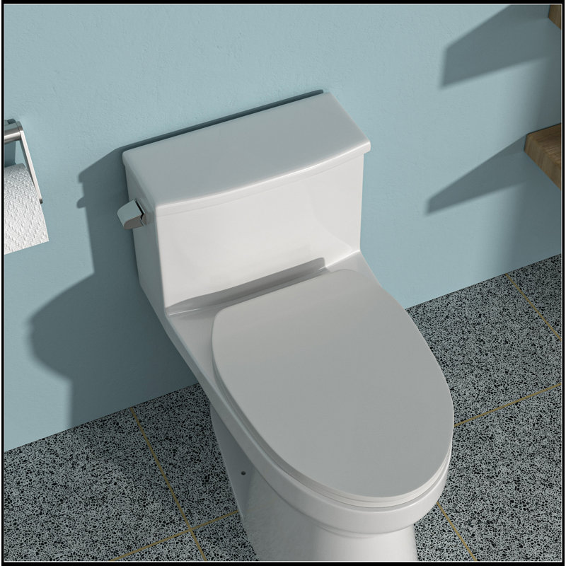Toilette une pièce en céramique moderne à simple chasse avec siège cloisonné