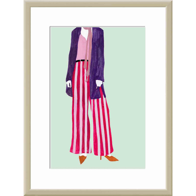 «Debout debout iv» par Melissa Wang - peinture encadrée, H 16,09 po x l 12,09 po x P 1,1 po, Argent allemand