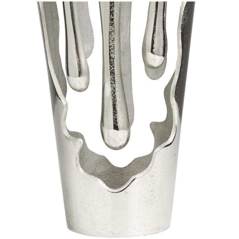 Vase décoratif Moderna, H 19,25 po x l 8,1 po x P 8,05 po, Argent