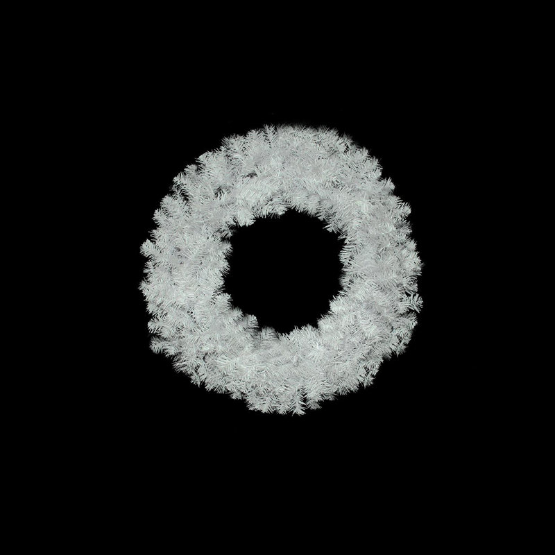Couronne de Noël artificielle épinette cristal - 36 pouces non éclairée