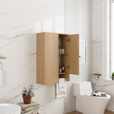 Wall Mounted Side Cabinet Combination with Soft Closing Door and open shelf
