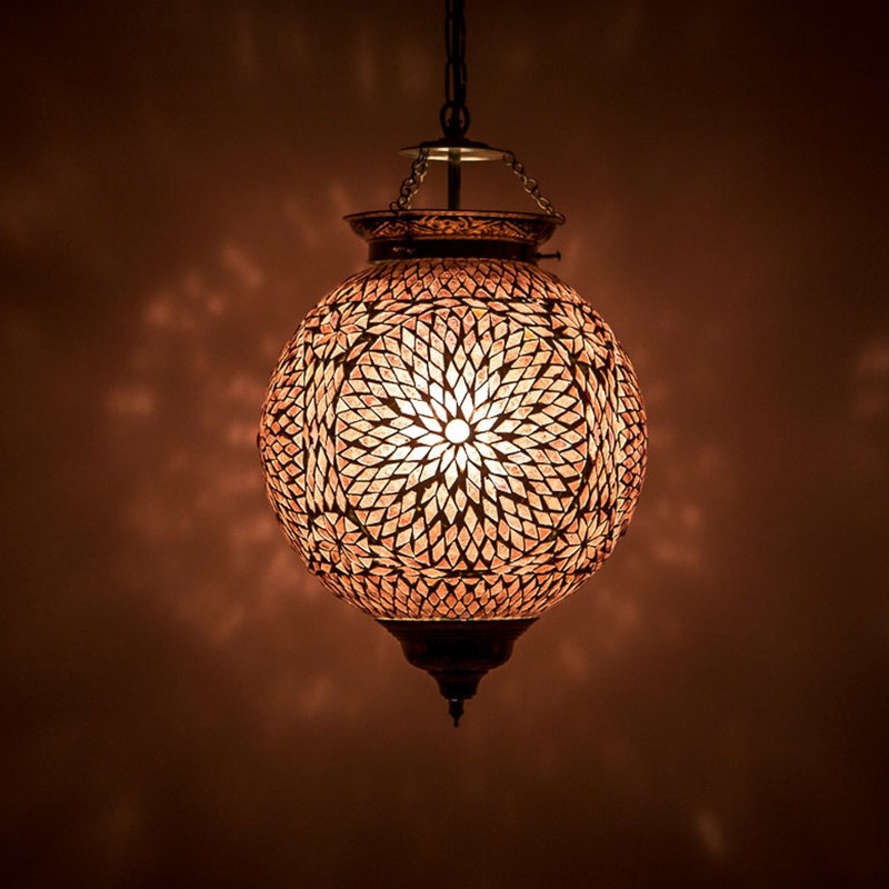 Charron 1 - Light Gold Sphere Pendant, Purple