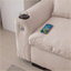 Canapés modulaires, 114,5 po moderne en L avec rangement pour repose-pieds réversible, ports USB | Beige | Chenille-1589680522