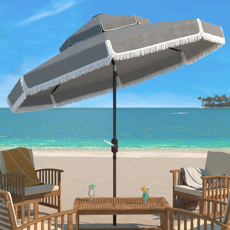 Parasol de plage 99,6 po Tyler, Gris