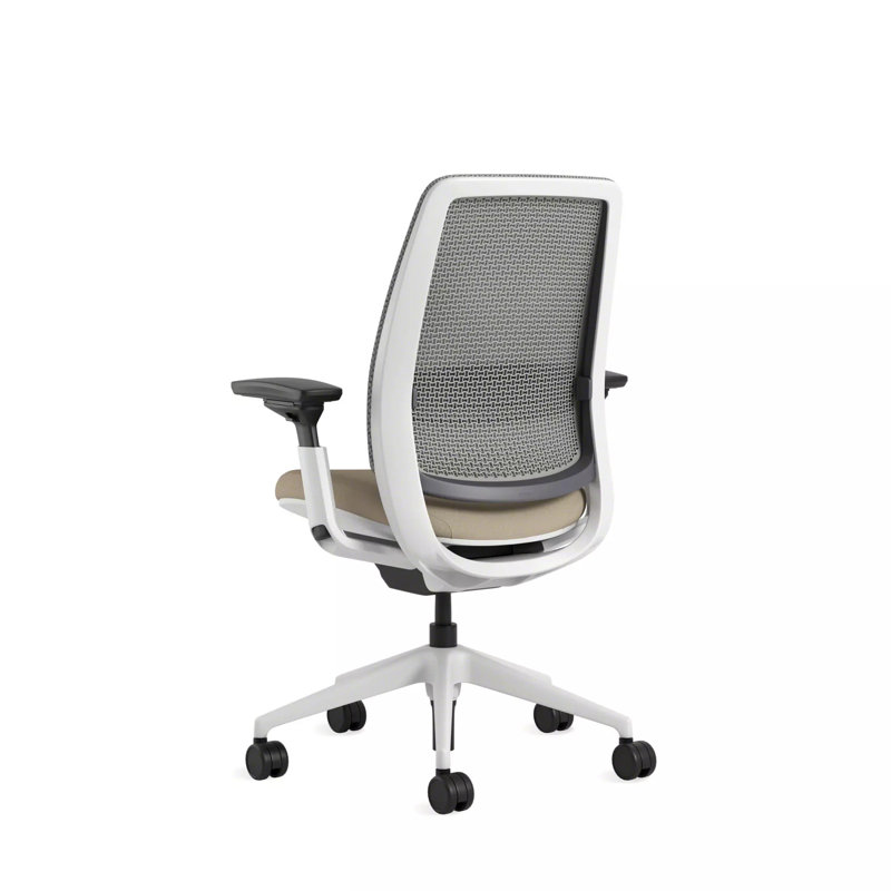 Steelcase Series 2 3D Microknit Airback Task Chair, Oatmeal/Nickel, Seagull, Carpet