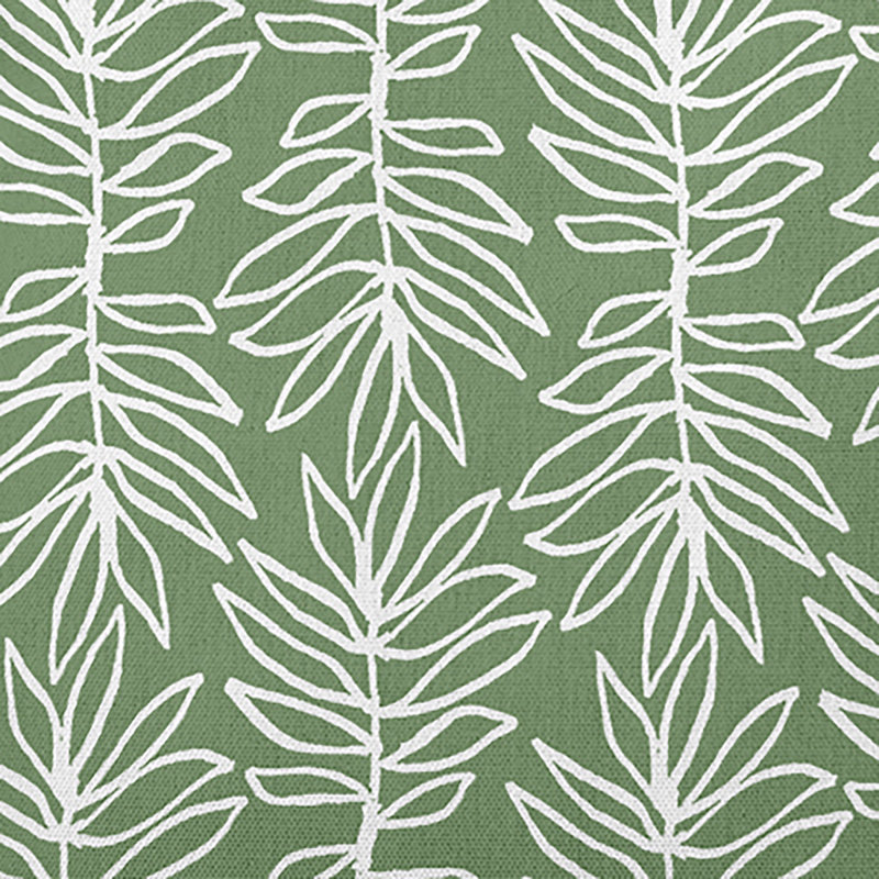 Coussin intérieur / extérieur Leafy Branch, H 18 po x l 18 po, Olive / floral blanc