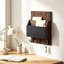 Porte-clés mural et porte-courrier avec 2 fentes, organisateur de vestibule avec 3 crochets robustes pour manteaux et laisses pour chiens, porte-clés décoratif avec tableau noir pour notes-1448373729