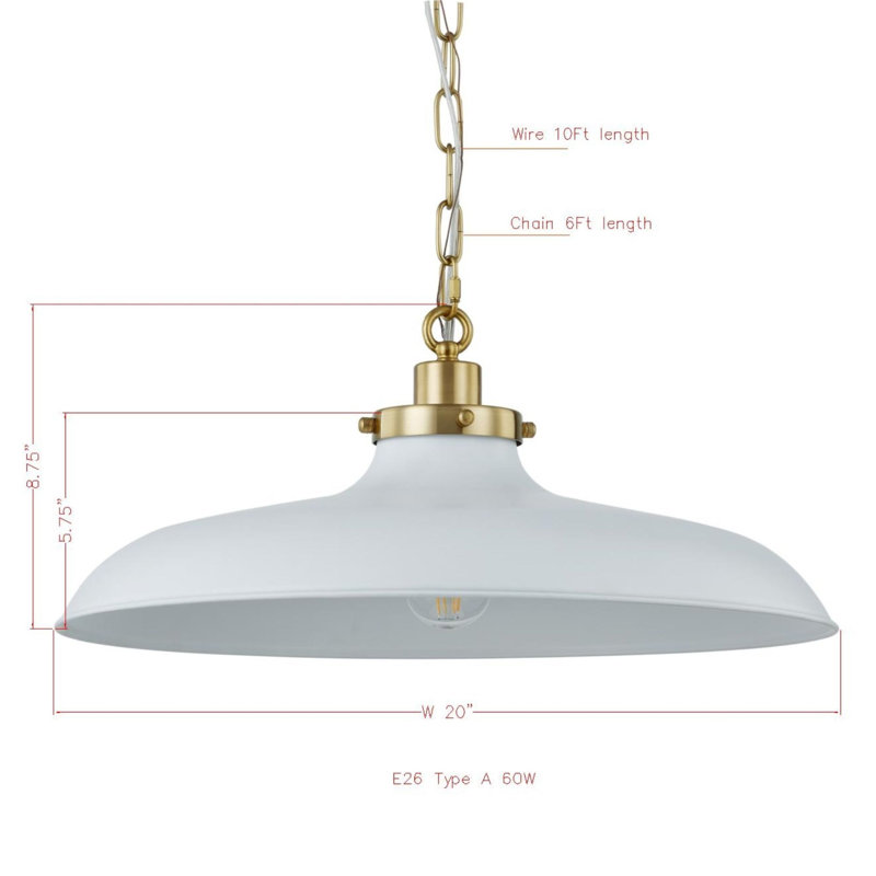 Luminaire suspendu Mary Beth, blanc