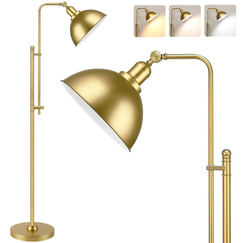 Industrial Floor Lamp, Gold
