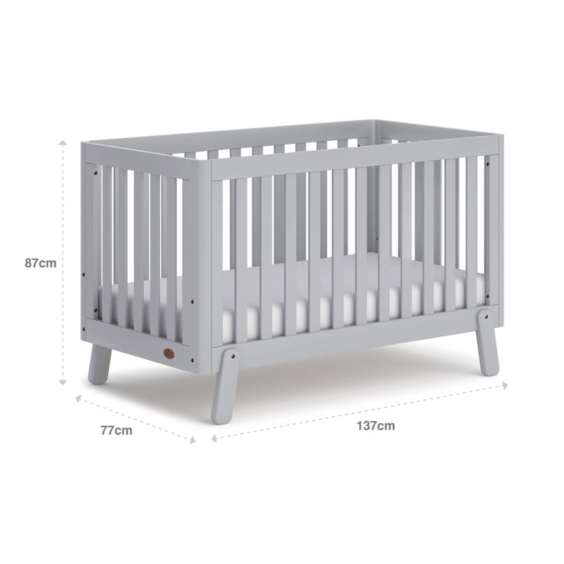 Turin Cot Bed with Mattress, Pebble