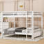 Lit superposé grand en bois avec échelle, blanc-1904420723