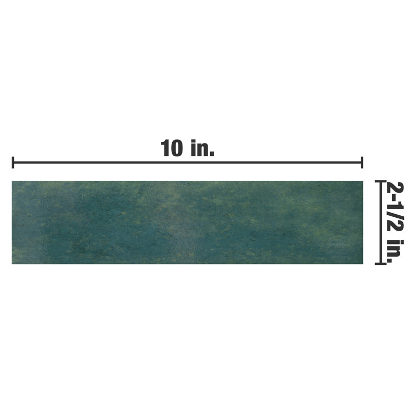 Capri 3" x 10" Porcelain Stone Look Subway Wall Floor Use Tile, Green