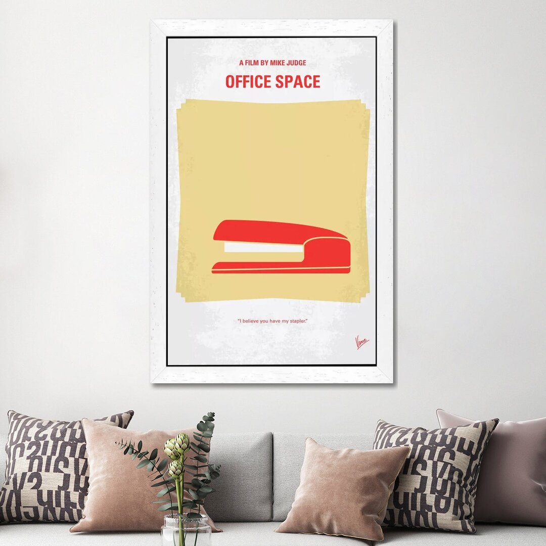 Gerahmtes Leinwandbild - Werbung „Office Space Minimal Movie Poster” von Chungkong