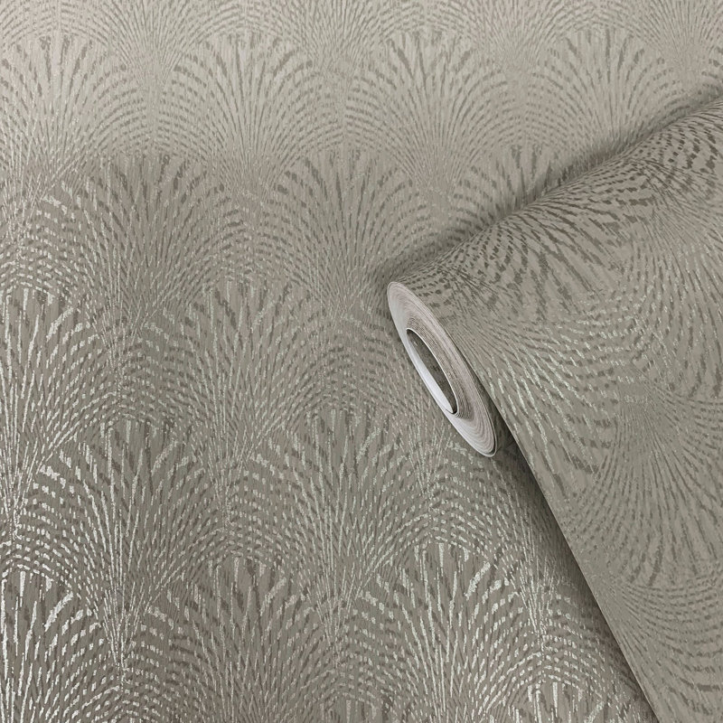 Boutique Geometric Fan Wallpaper Roll, Beige
