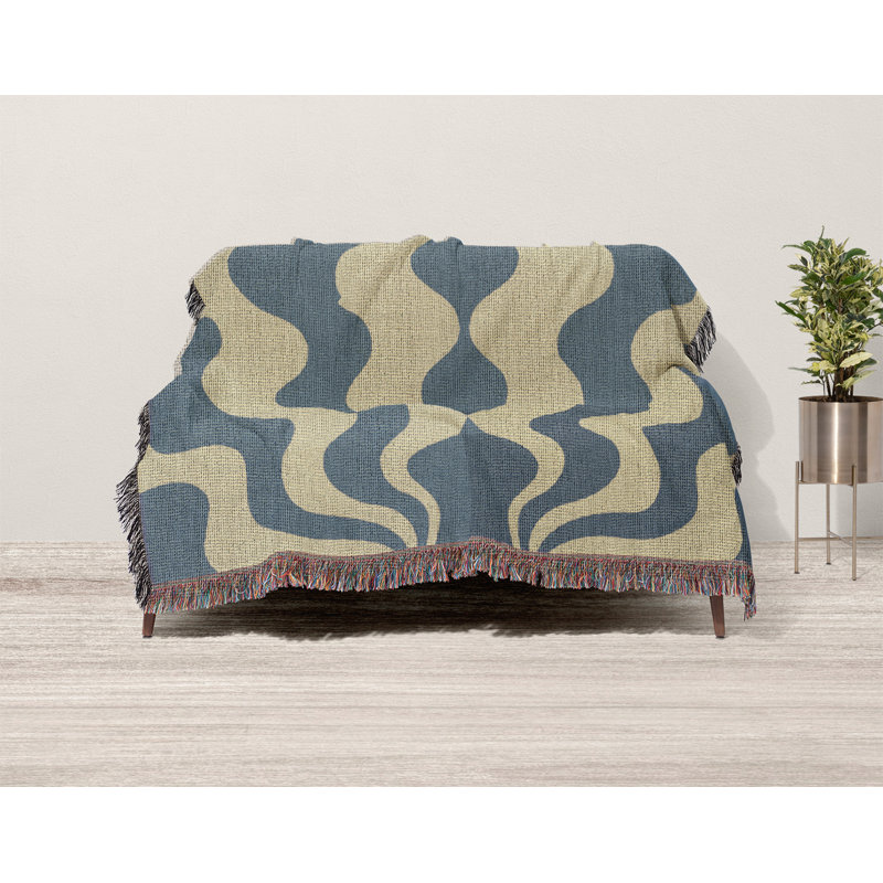 Jeté en mélange de coton Sunbeam, Bleu, L 80 po x l 60 po