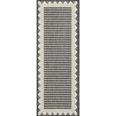 Sunshine Gchar2014 Area Rug - Anthracite 7 Ft. 10 In. X 3 Polypropylene For Indoor & Outdoor Use, , Stain , Pet Polypropylene, Indoor/outdoor Spaces,