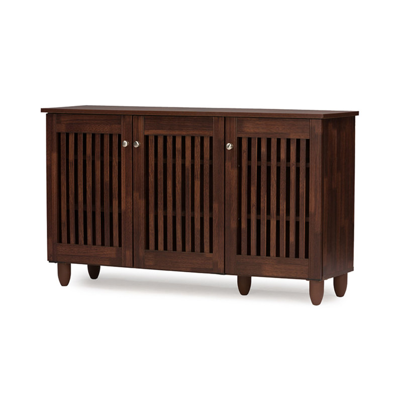 Zuri 12 Pair Shoe Storage Cabinet, Brown