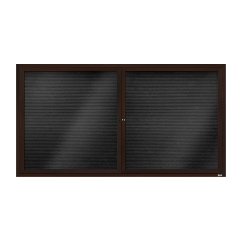 Tableau d'affichage mural fermé pour armoire d'annuaire, Bronze anodisé, Deux, H 36 po x l 72 po