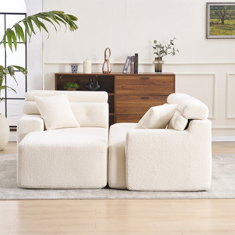 Canapé modulaire convertible LY-022, Blanc antique