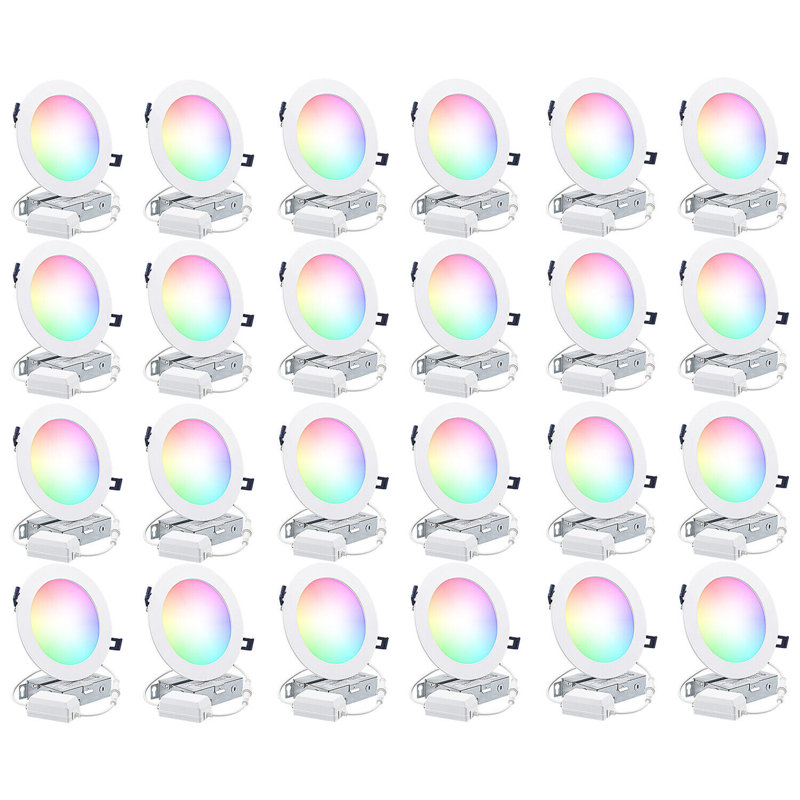 6 Inch 12W LED RGBCW Smart Recessed Lighting, Alexa/Google/Siri Compatible