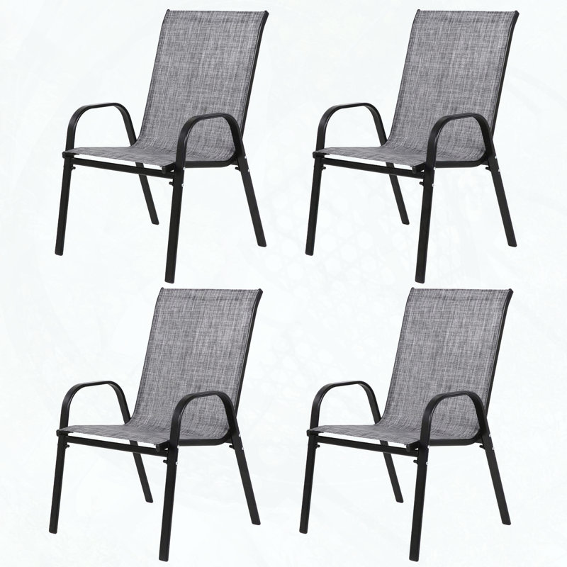 Outdoor Camping Chairs with PVC-coated polyester Fabric, Set of 4