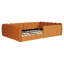 Lit plateforme pour lit double capitonné en velours orange-129682529