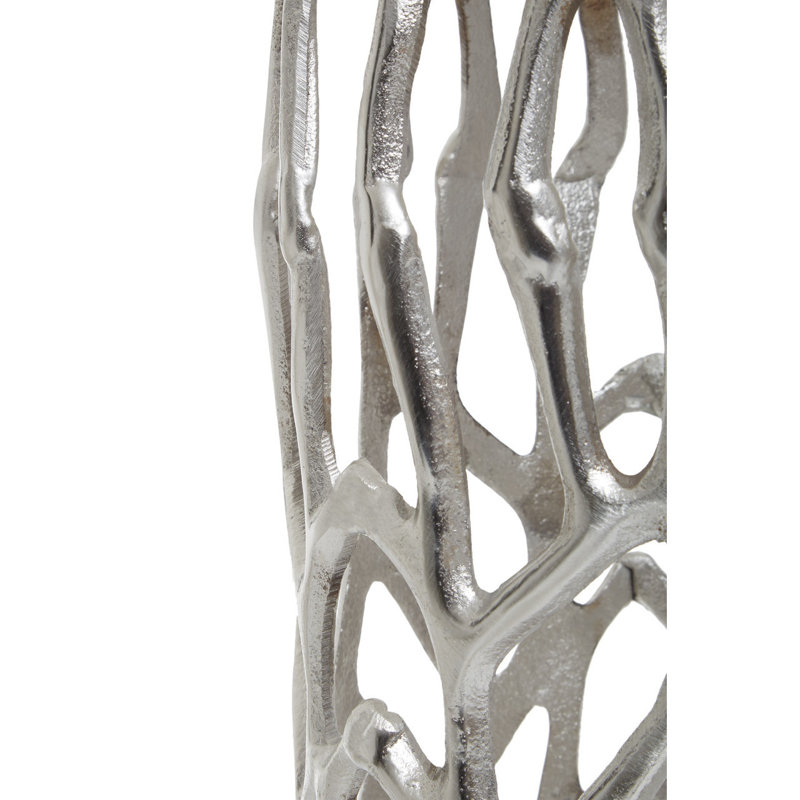 Darsh Aluminum Floor Vase, 102cm H x 23cm W x 23cm D, Silver