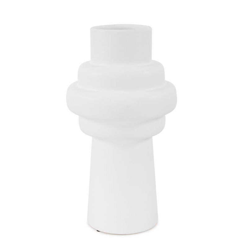 Jameia Matte White Decorative Ceramic Table Vase