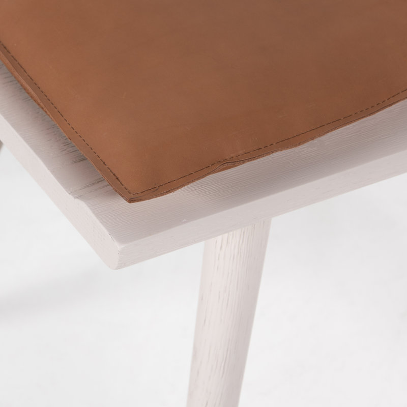 Ripley Dining Chair with Cushion, Whiskey Saddle, White