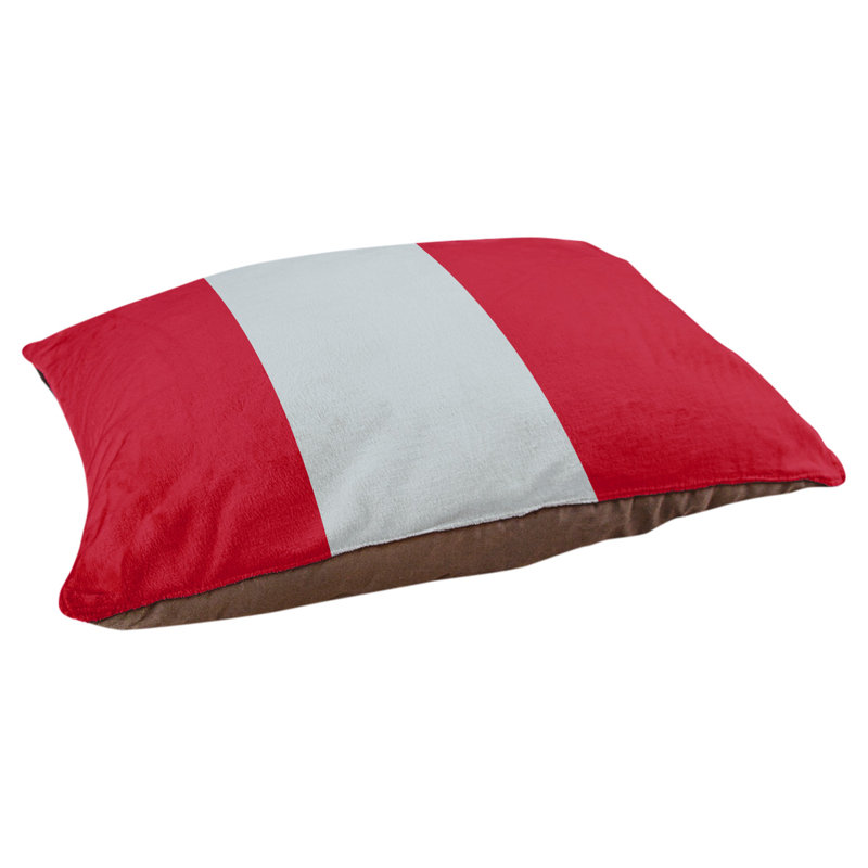 Coussin rectangulaire designer Los Angeles Anaheim, Moyen (L 30 po x l 40 po), Rouge / argent / rouge