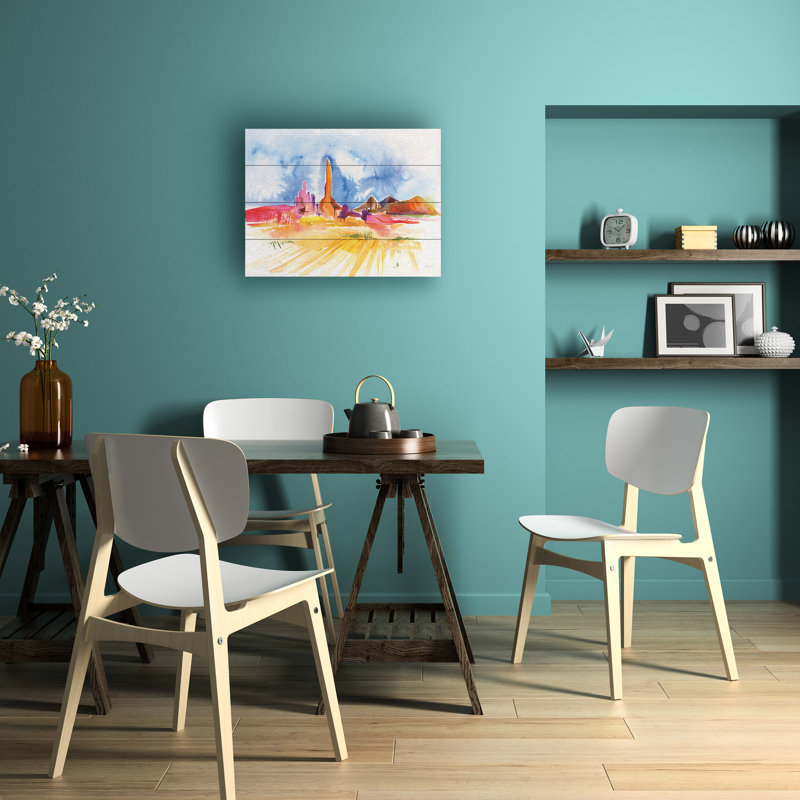 Kristy Rice Formation Wood Slat Art, H 12 po x l 16 po