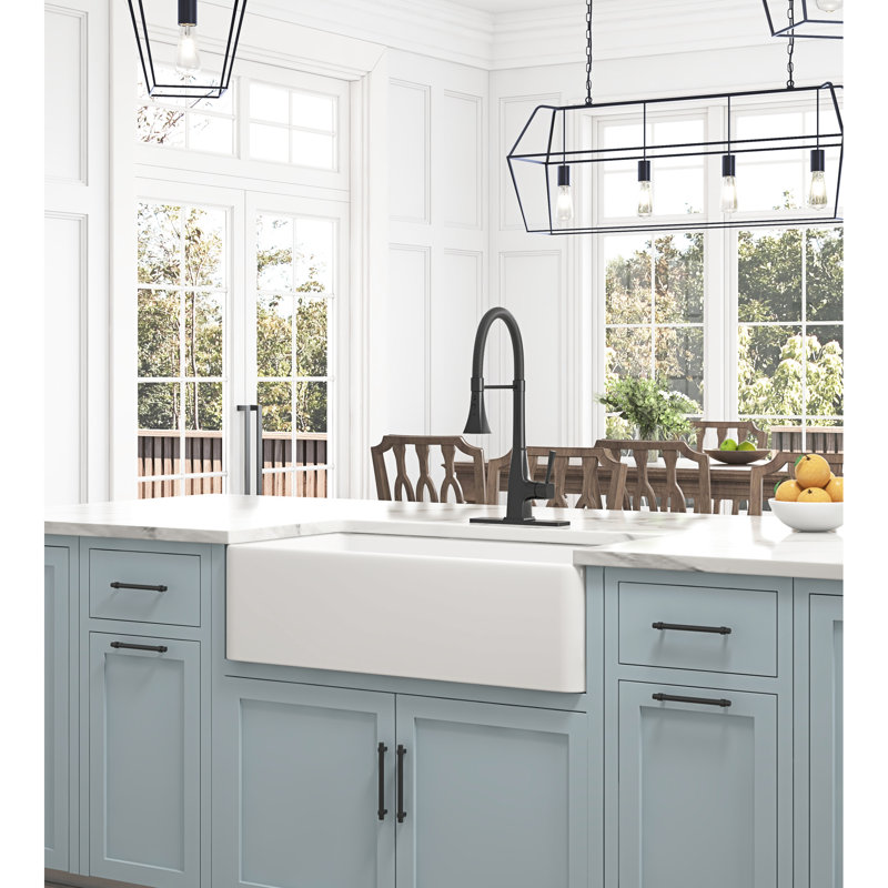 Deep Undermount Apron Kitchen Sink White: 36"X18"X10", & Dependable Ceramic: White Undermount, 35.59In X 18.25In 10.19In, Stain- Surface