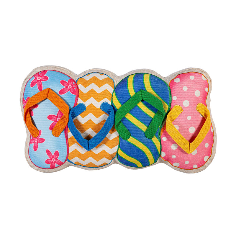 Flip Flops Shaped Accent Pillow, 17.5in.
