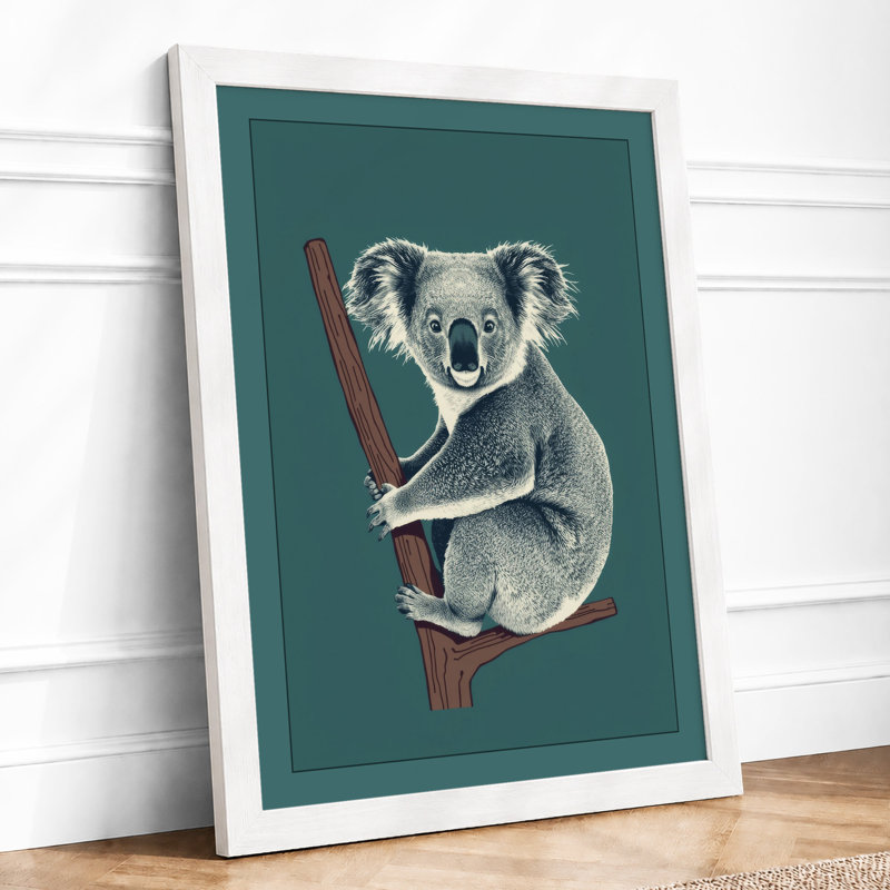 Koala On Branch Modern - Print, A3 - 42.0 x 29.7 cm, White