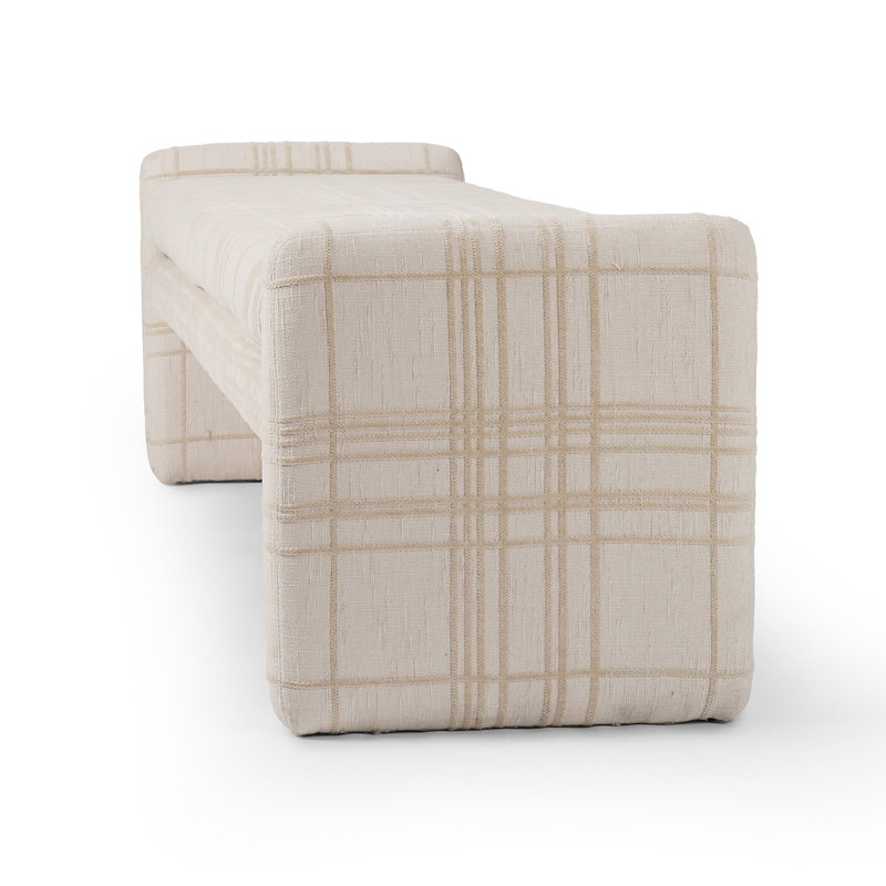Serena Accent Bench, Crypton Nomad Snow, 19" H x 70" W x 18" D